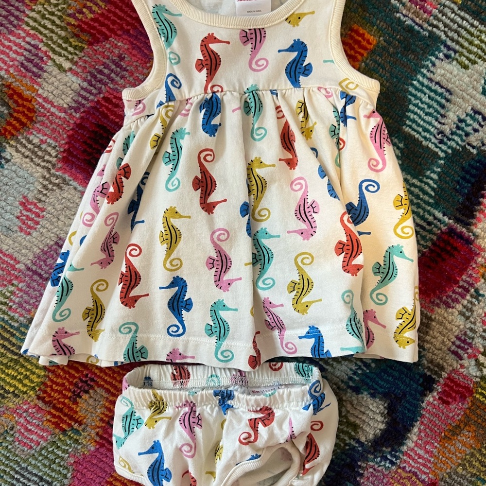 Hanna Andersson Multicolor Seahorse Kids Matching Set